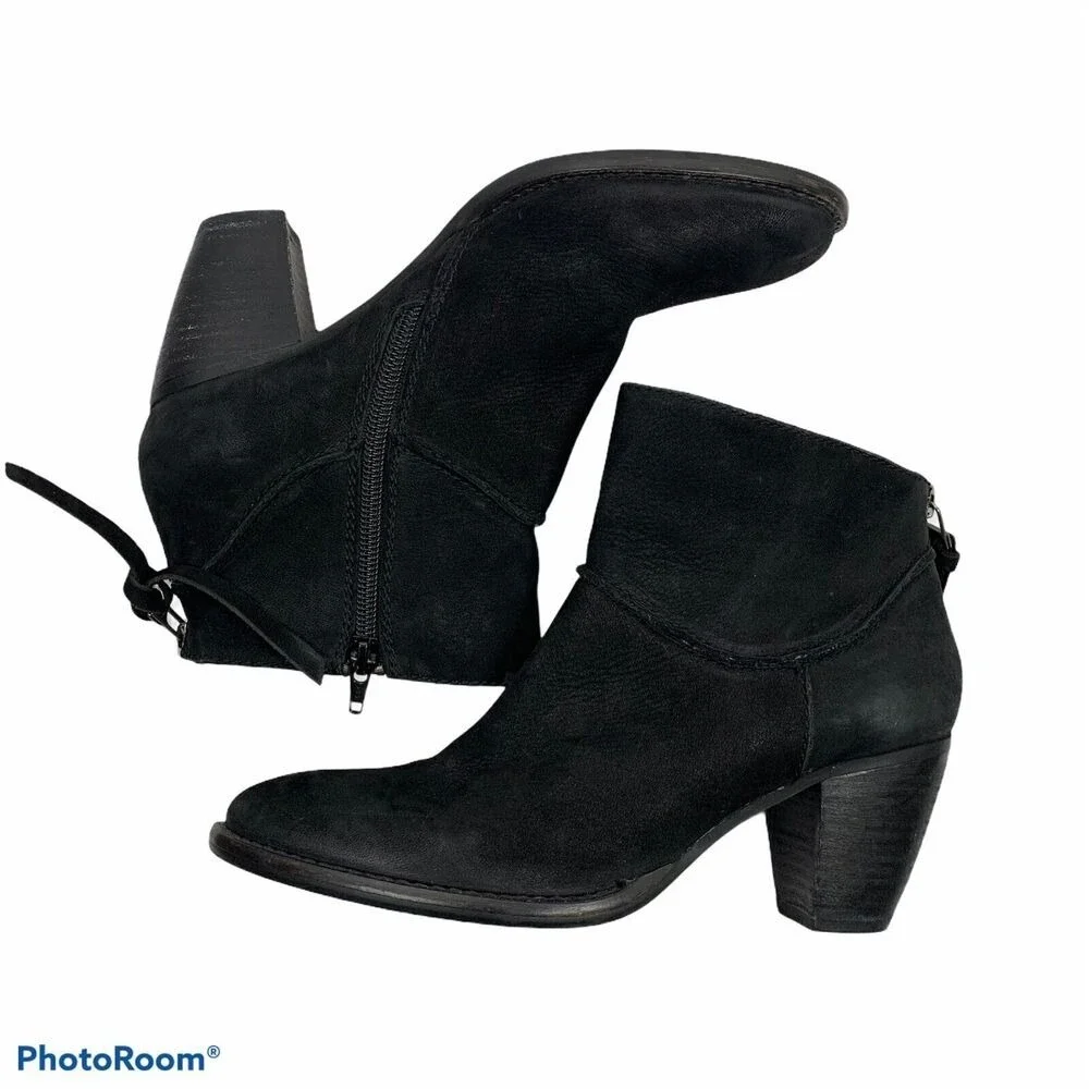 Steven Steve Madden Size 7 Ankle‎ Boot Bootie Wesley Black Nubuck Suede Leather